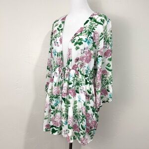 Show Me Your MuMu Floral V-neck Romper Tie Waist Oversize Relaxed Boho Summer